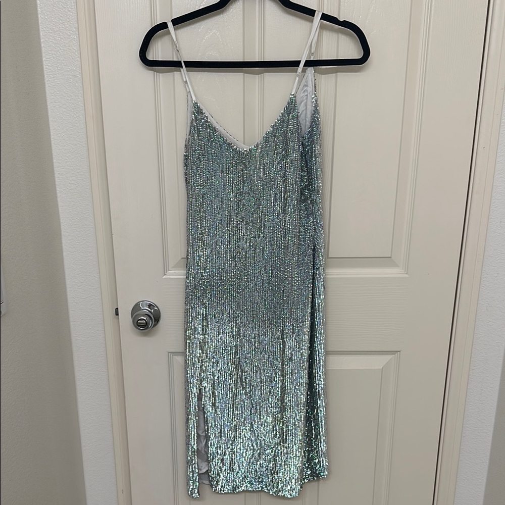 Retrofete Shimmering Silver sequin Dress size XS